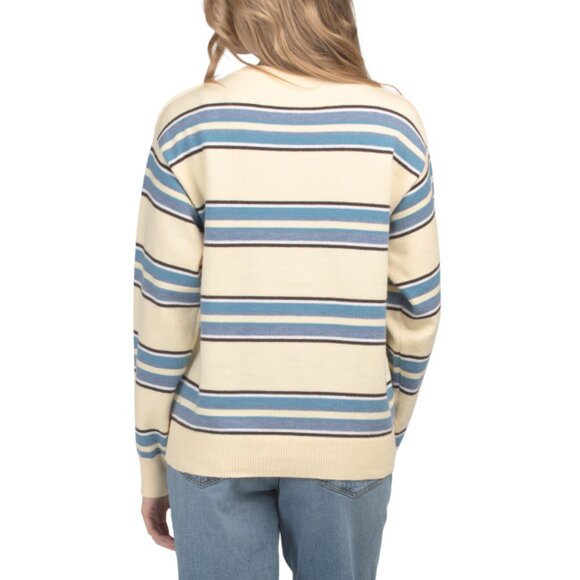 SUNDAY EDITION Butter Striped Pullover Sweater - Picture 2 of 2